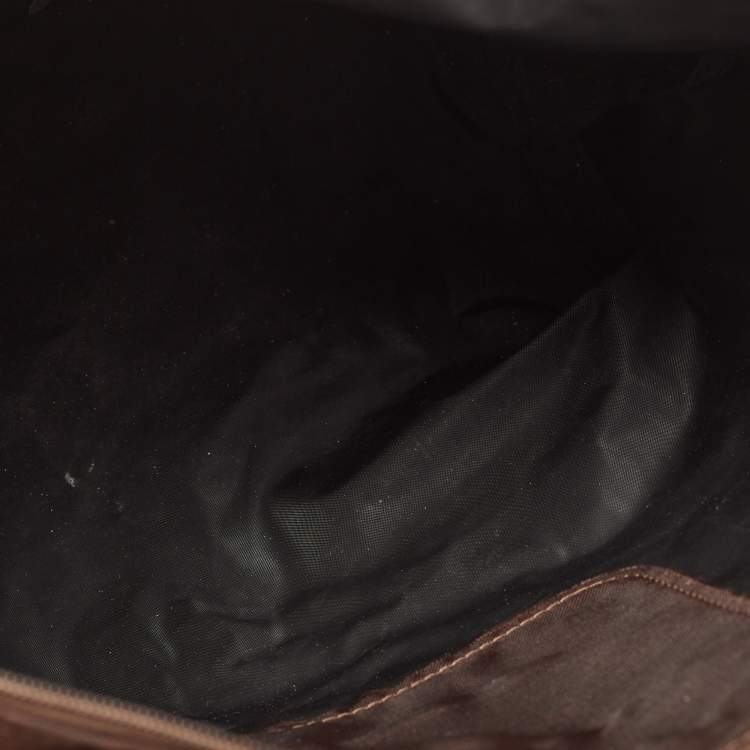Pre Owned Longchamp Two Tone Nylon and Leather Small Le Pliage Tote
