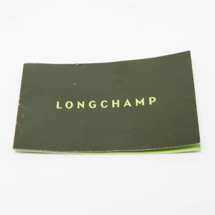 Pre Owned Longchamp Lime Green Leather Large Le Pliage Tote