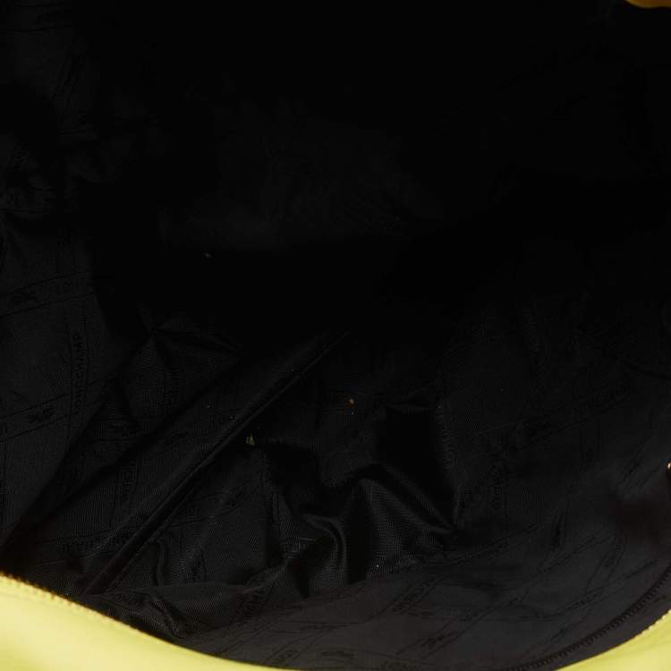 Pre Owned Longchamp Yellow/Black Leather Expandable Tote