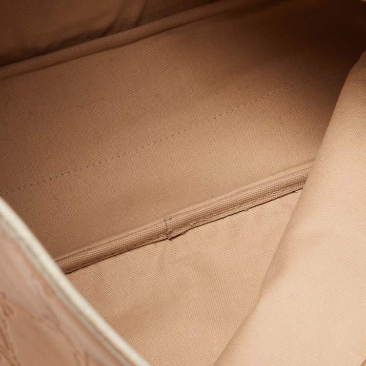 Pre Owned Longchamp Tan Quilted Embossed Leather Large LM Cuir Tote