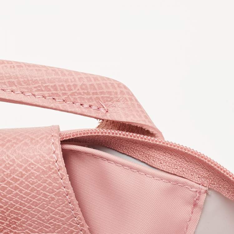 Pre Owned Longchamp Light Pink Nylon and Leather Large Le Pliage Tote