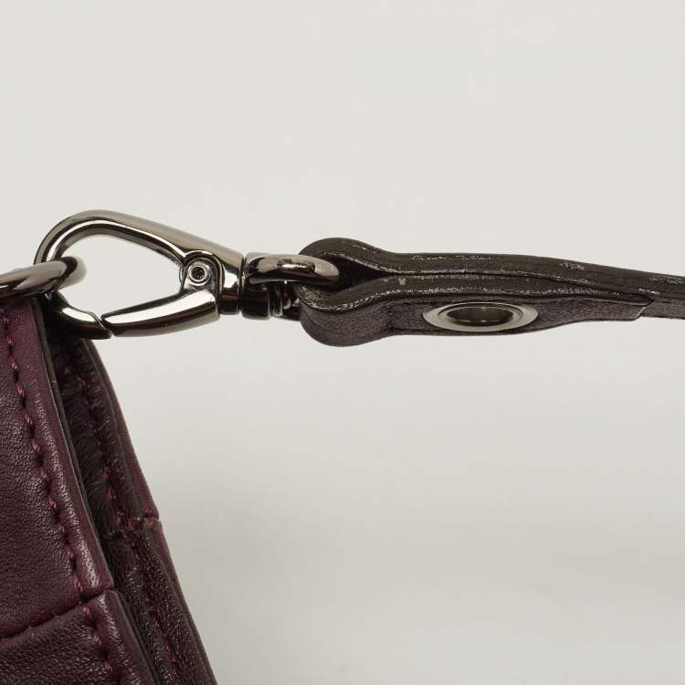 Pre Owned Longchamp Purple Leather Large 3d Shopper Tote