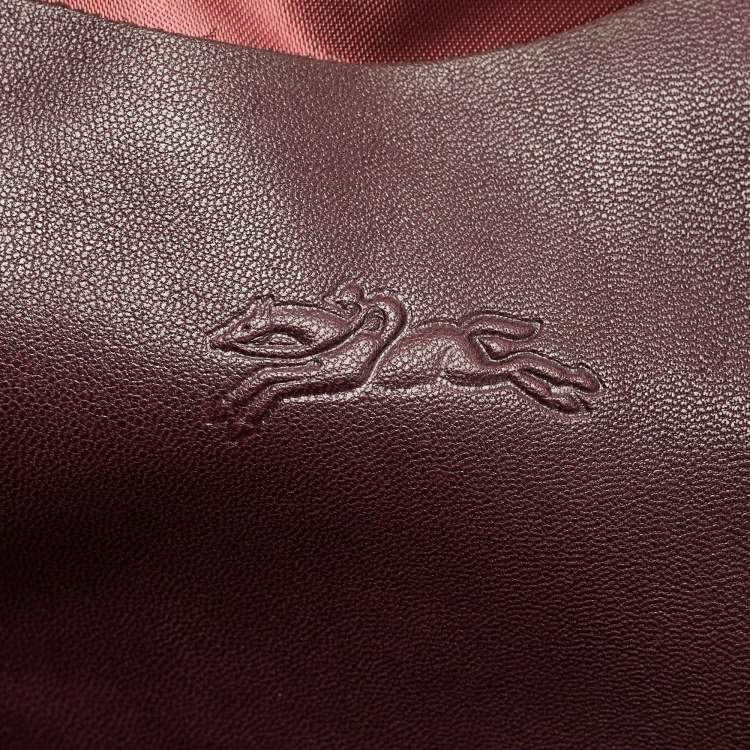 Pre Owned Longchamp Purple Leather Large 3d Shopper Tote
