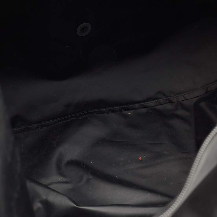 Pre Owned Longchamp Black Nylon and Leather Expandable Le Pliage Tote