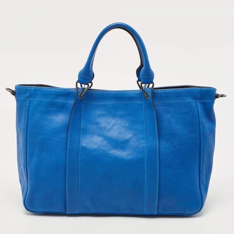 Pre Owned Longchamp Blue Leather 3D Massai Tote