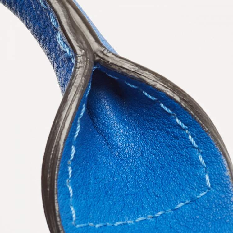 Pre Owned Longchamp Blue Leather 3D Massai Tote