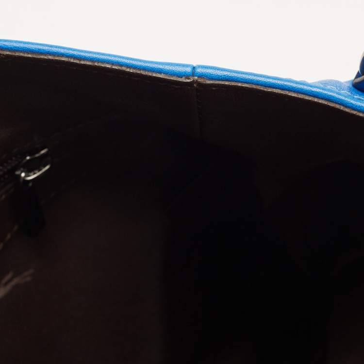 Pre Owned Longchamp Blue Leather 3D Massai Tote
