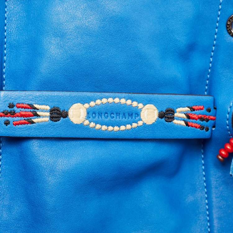 Pre Owned Longchamp Blue Leather 3D Massai Tote