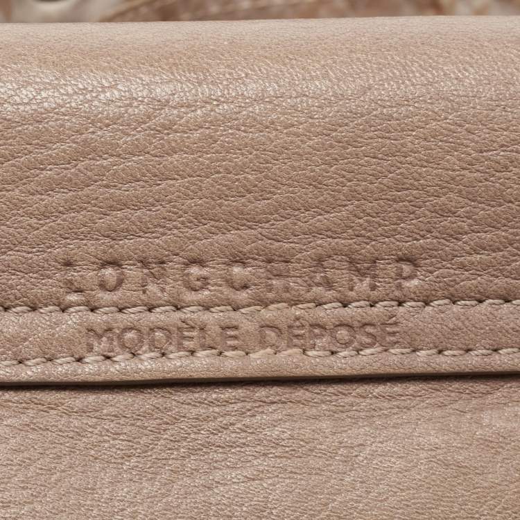 Pre Owned Longchamp Brown Leather Le Pliage Cuir Tote