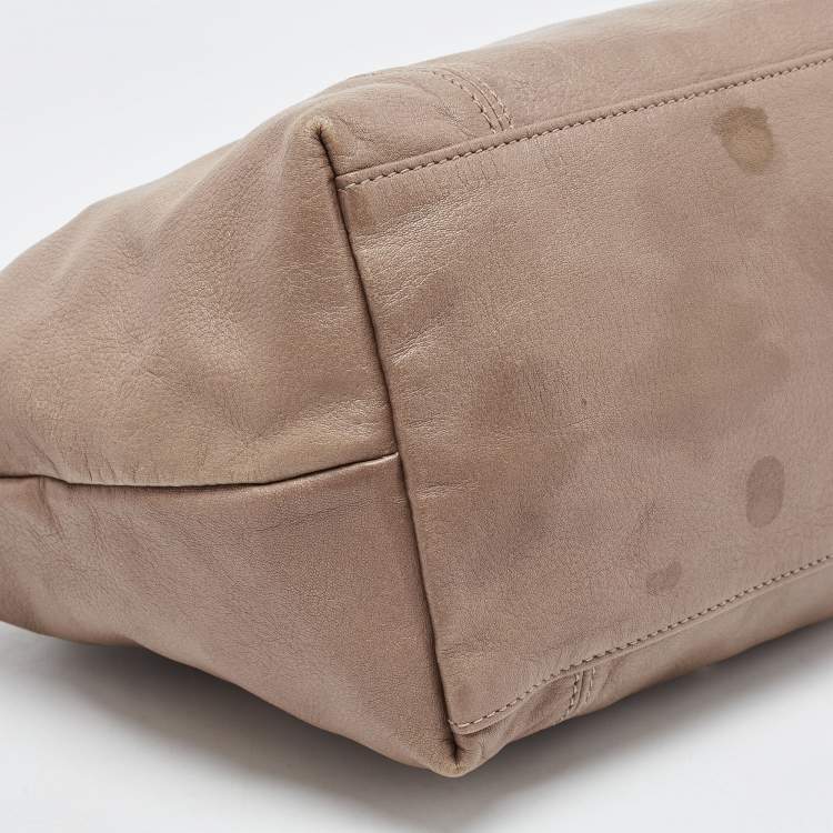 Pre Owned Longchamp Brown Leather Le Pliage Cuir Tote