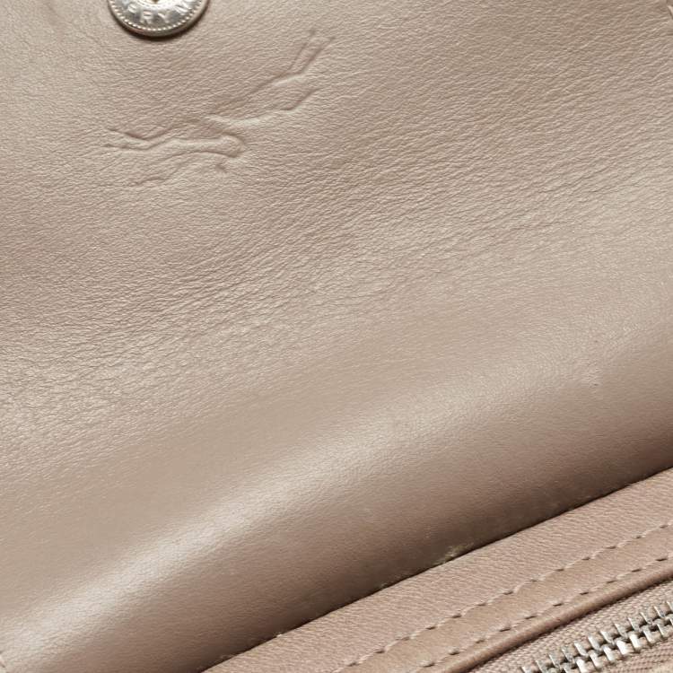 Pre Owned Longchamp Brown Leather Le Pliage Cuir Tote