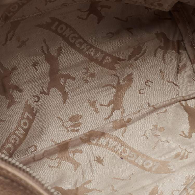 Pre Owned Longchamp Brown Leather Le Pliage Cuir Tote