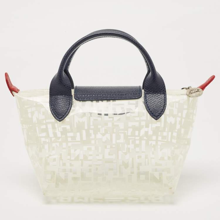 Pre Owned Longchamp Tri Color PVC and Leather Nano LGP Le Pliage Tote