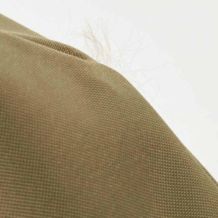Pre Owned Longchamp Khaki Green Nylon and Leather Le Pliage Tote