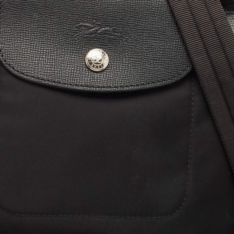 Pre Owned Longchamp Black Nylon Small Le Pliage Tote