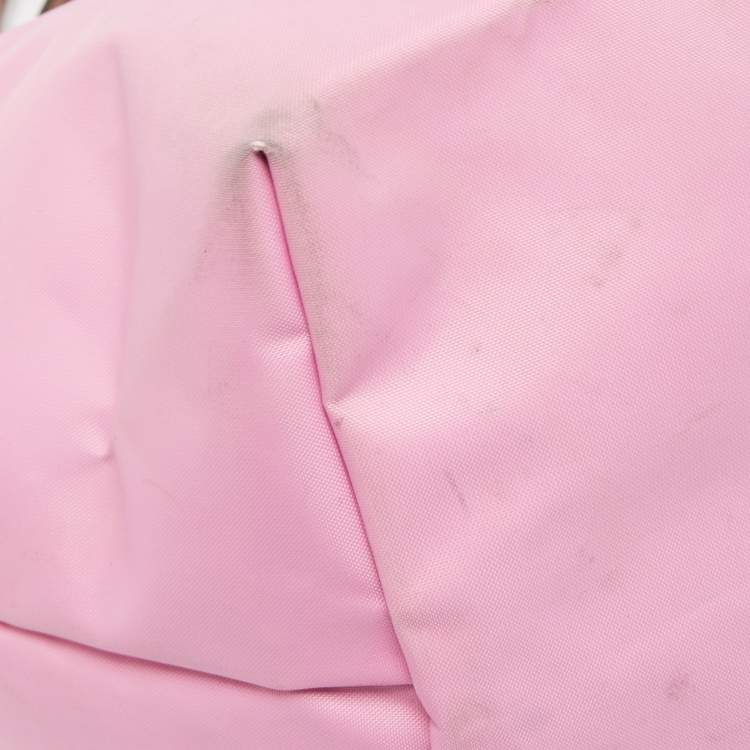 Pre Owned Longchamp Brown/Pink Nylon Medium Le Pliage Tote