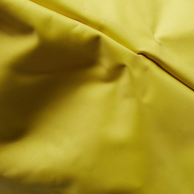 Pre Owned Longchamp Brown/Yellow Nylon Medium Le Pliage Tote