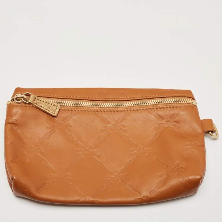 Pre Owned Longchamp Brown/Bronze Quilted Embossed Leather Large LM Cuir Tote