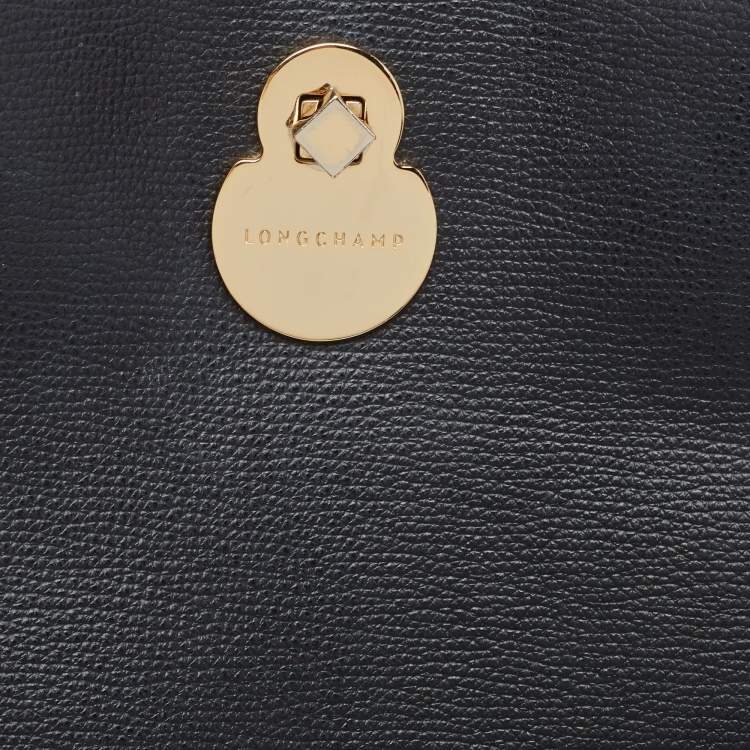 Pre Owned Longchamp Midnight Blue Leather Shop It Tote