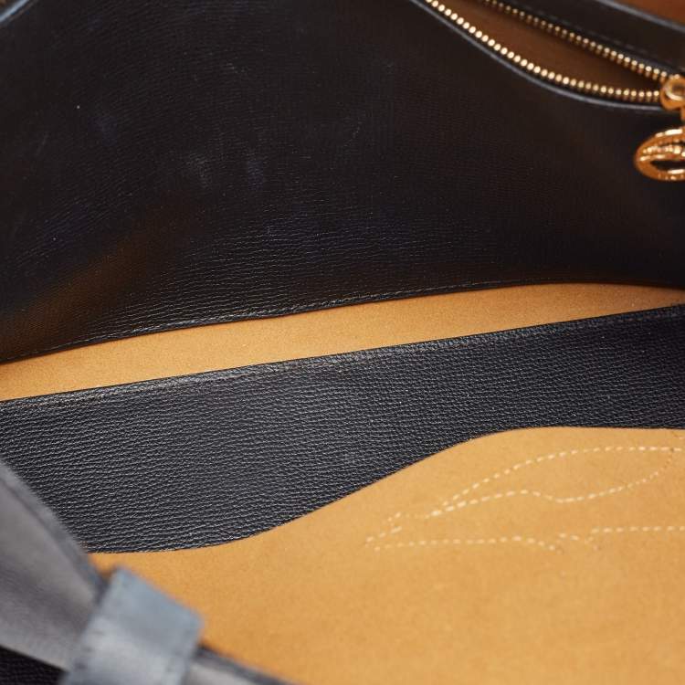 Pre Owned Longchamp Midnight Blue Leather Shop It Tote