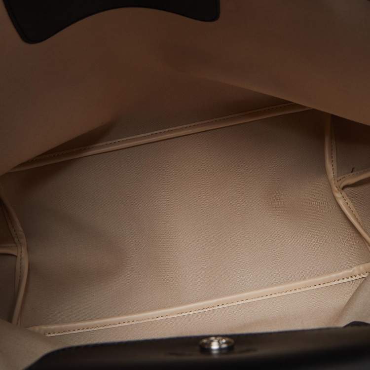 Pre Owned Longchamp Black Leather Medium Le Pliage Tote