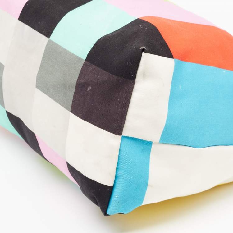 Pre Owned Longchamp x Jeremy Scott Multicolor Striped Fabric Le Pliage Travel Tote