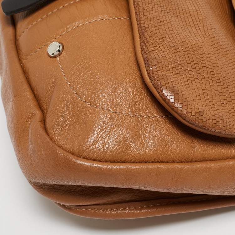 Pre Owned Longchamp Brown Leather Balzane Crossbody Bag