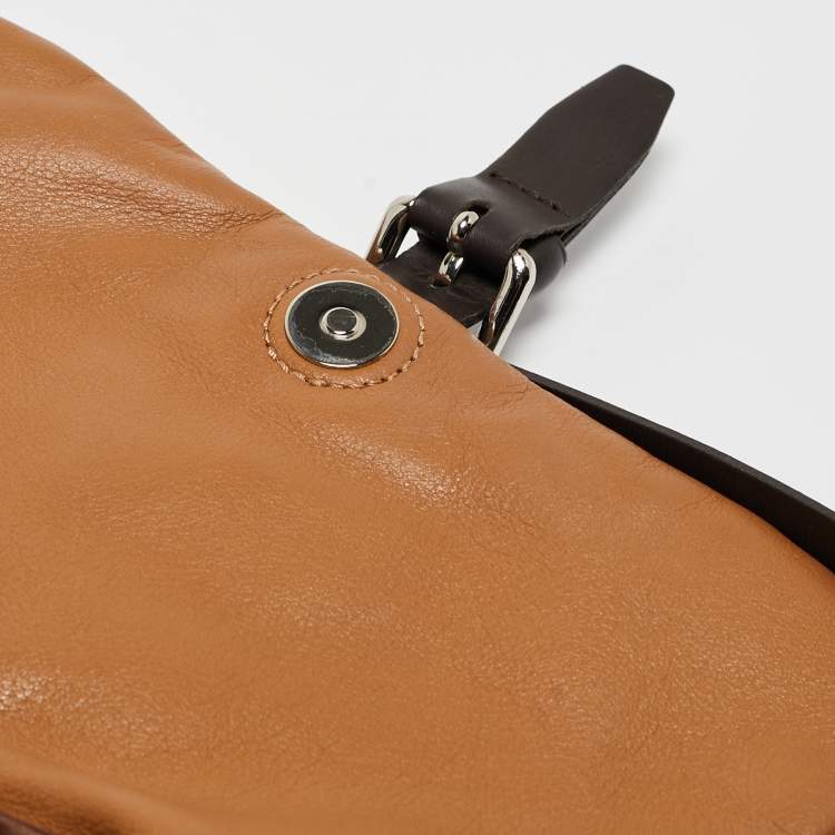 Pre Owned Longchamp Brown Leather Balzane Crossbody Bag