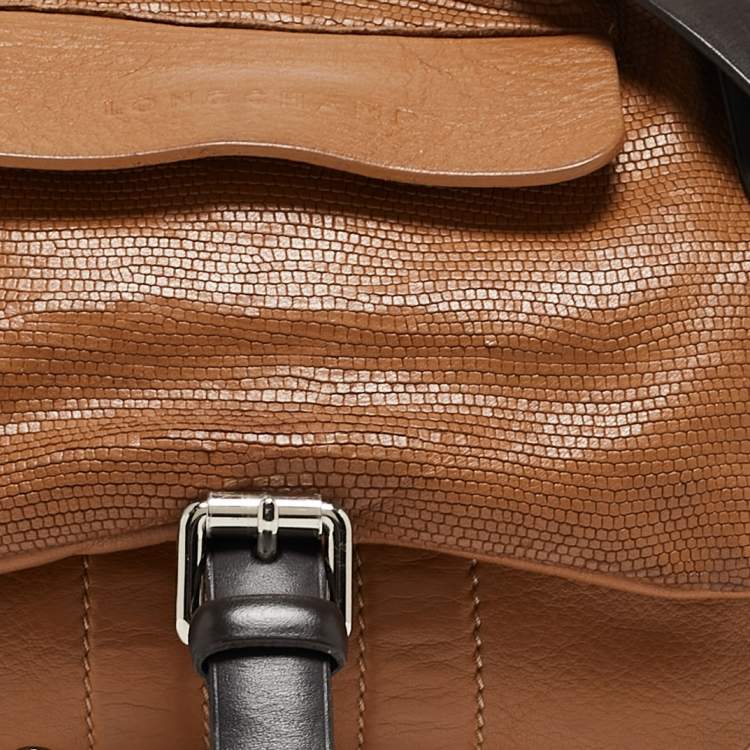 Pre Owned Longchamp Brown Leather Balzane Crossbody Bag