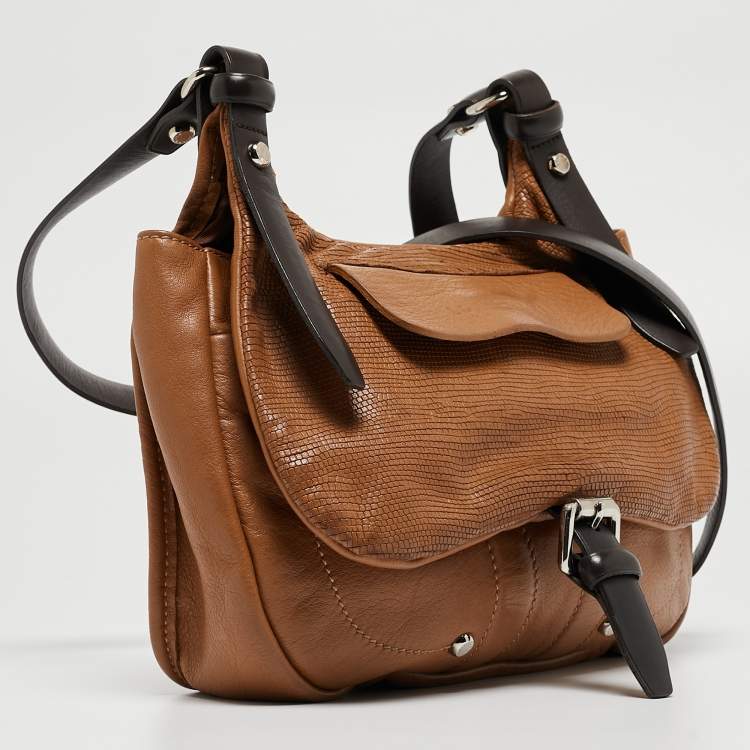 Pre Owned Longchamp Brown Leather Balzane Crossbody Bag