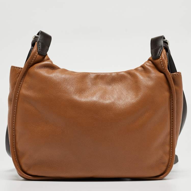 Pre Owned Longchamp Brown Leather Balzane Crossbody Bag