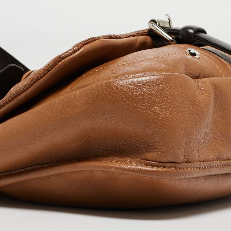 Pre Owned Longchamp Brown Leather Balzane Crossbody Bag