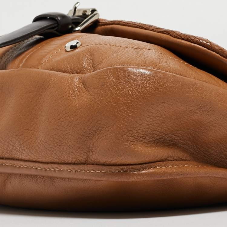 Pre Owned Longchamp Brown Leather Balzane Crossbody Bag