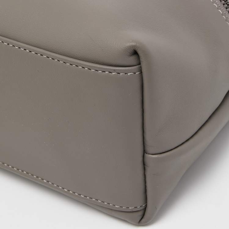 Pre Owned Longchamp Grey Leather Le Pliage Xtra XS Crossbody Bag