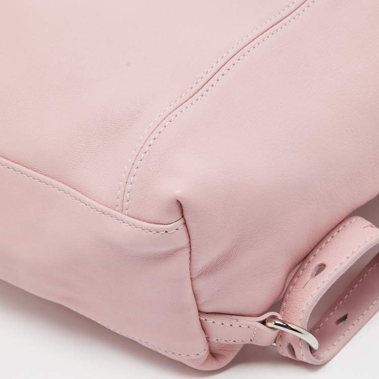 Pre Owned Longchamp Pink Leather Le Pliage Backpack