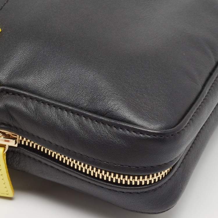 Pre Owned Longchamp Black Leather Crossbody Bag