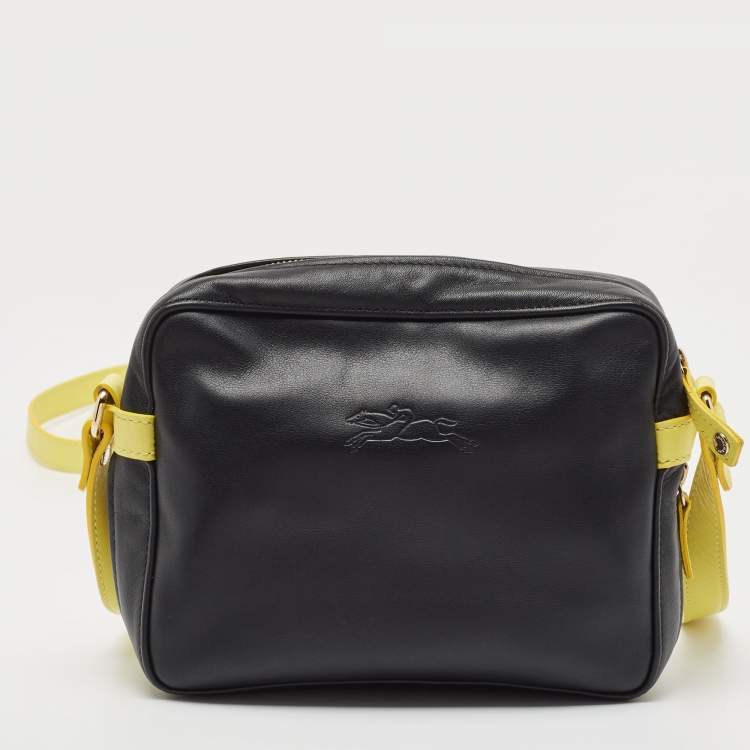 Pre Owned Longchamp Black Leather Crossbody Bag