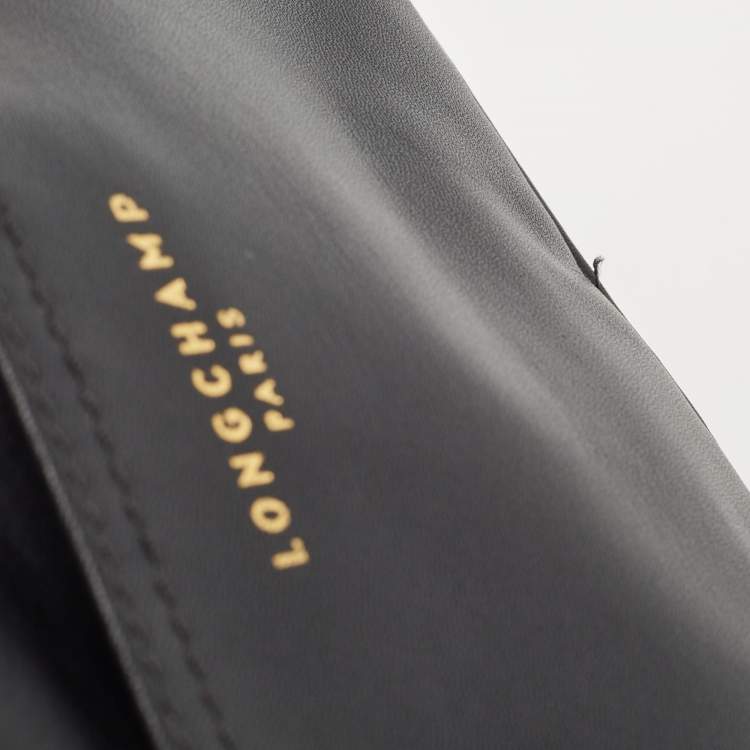 Pre Owned Longchamp Black Leather Crossbody Bag