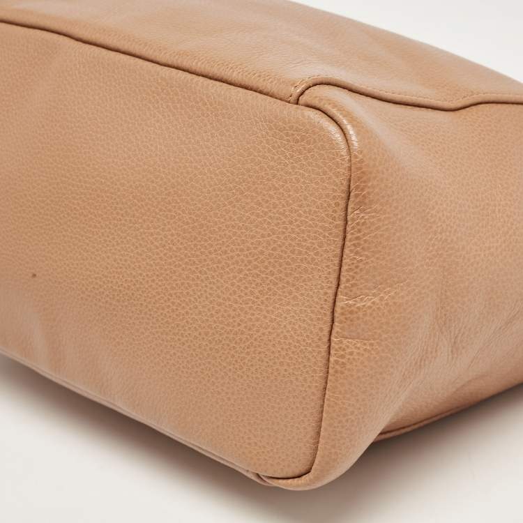 Pre Owned Longchamp Brown Faux Leather Le Foulonne Hobo