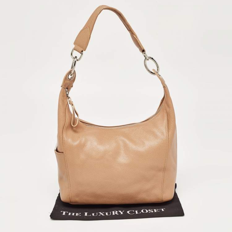 Pre Owned Longchamp Brown Faux Leather Le Foulonne Hobo