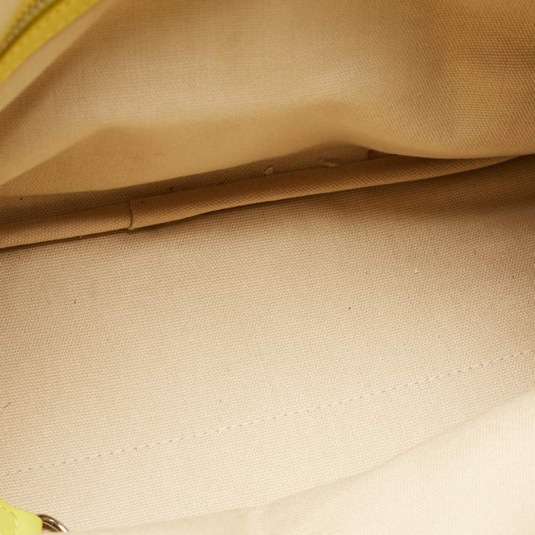 Pre Owned Longchamp Yellow Leather Medium LM Cuir Shopper Tote