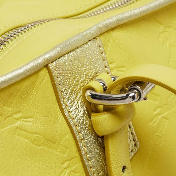 Pre Owned Longchamp Yellow Leather Medium LM Cuir Shopper Tote