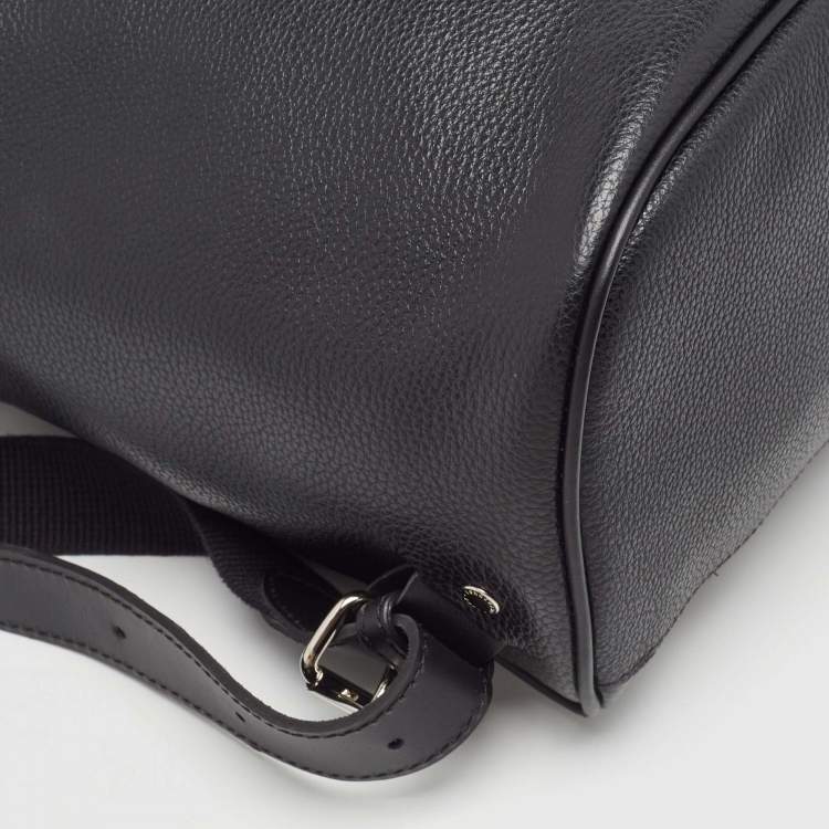 Pre Owned Longchamp Black Leather Le Foulonne Backpack