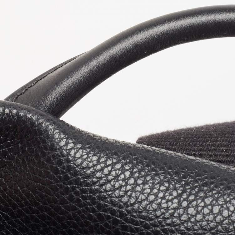 Pre Owned Longchamp Black Leather Le Foulonne Backpack