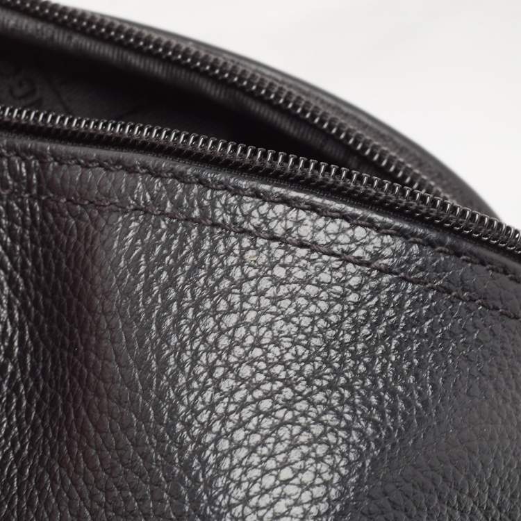 Pre Owned Longchamp Black Leather Le Foulonne Backpack