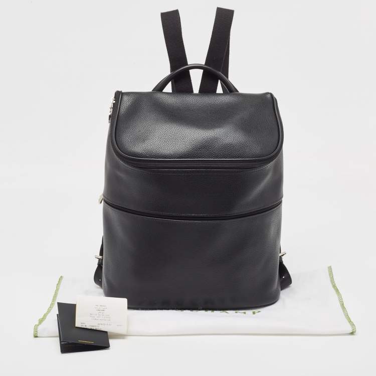 Pre Owned Longchamp Black Leather Le Foulonne Backpack