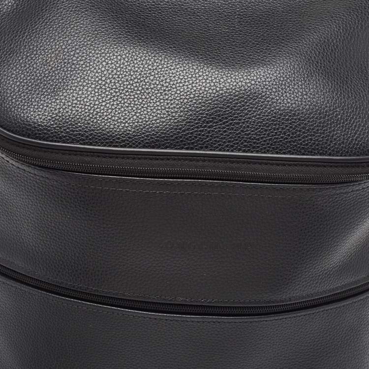 Pre Owned Longchamp Black Leather Le Foulonne Backpack