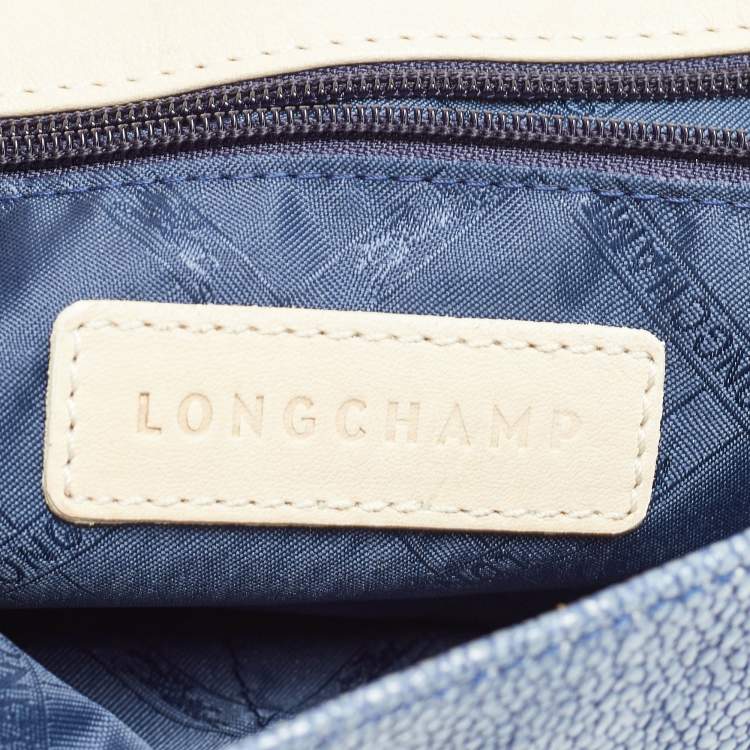 Pre Owned Longchamp Multicolor Stingray and Croc Effect Leather Shoulder Bag