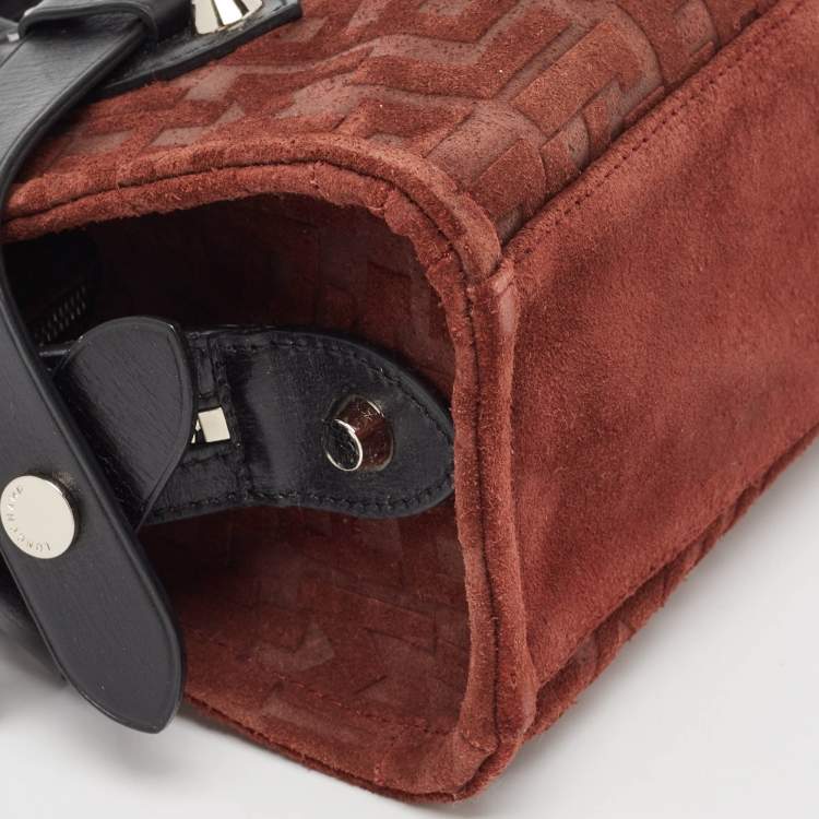 Pre Owned Longchamp Black/Brown Leather and Suede La Voyageuse Tote