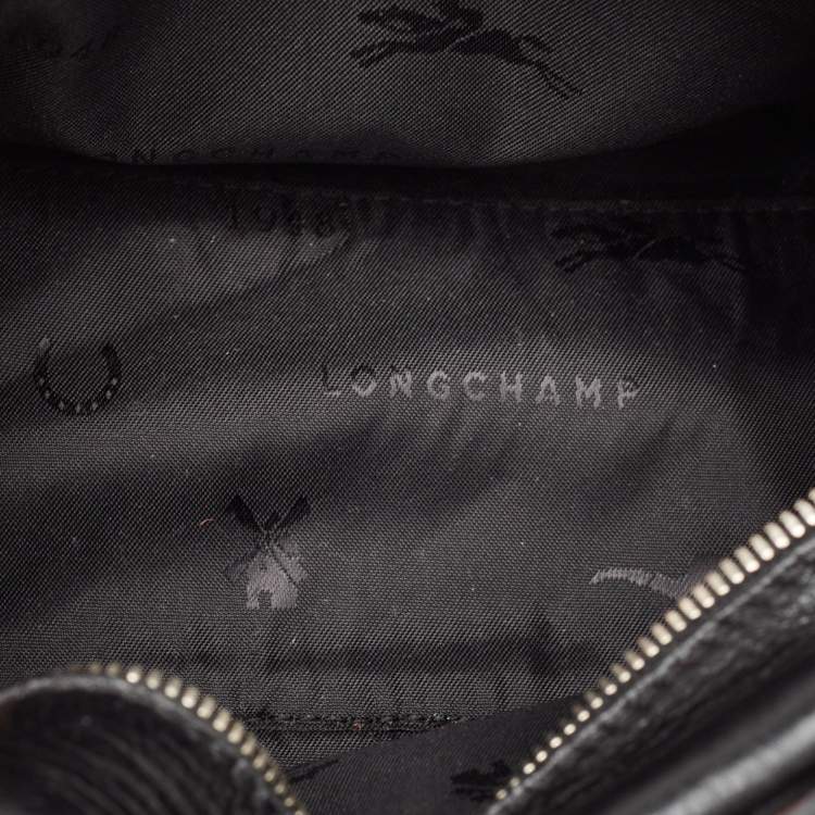 Pre Owned Longchamp Black/Brown Leather and Suede La Voyageuse Tote